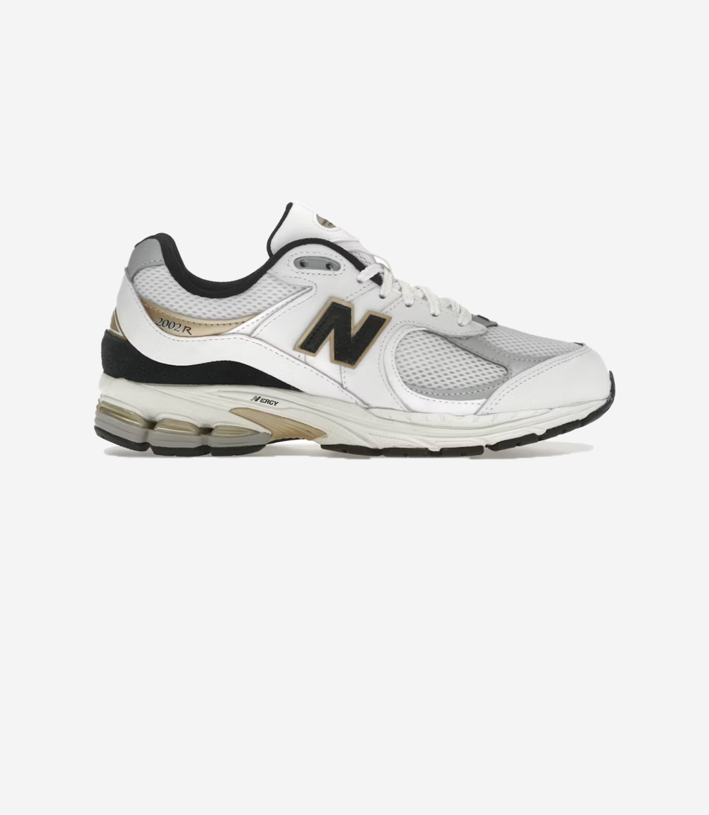New Balance 2002R White Black Gold Metallic