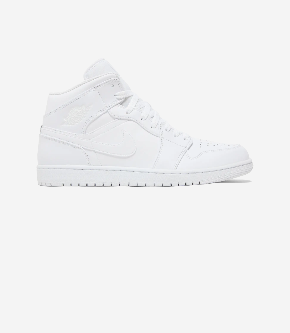 Jordan 1 Mid Triple White