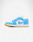 Jordan 1 Low White Gum Light Brown Dark Powder Blue (Women's)
