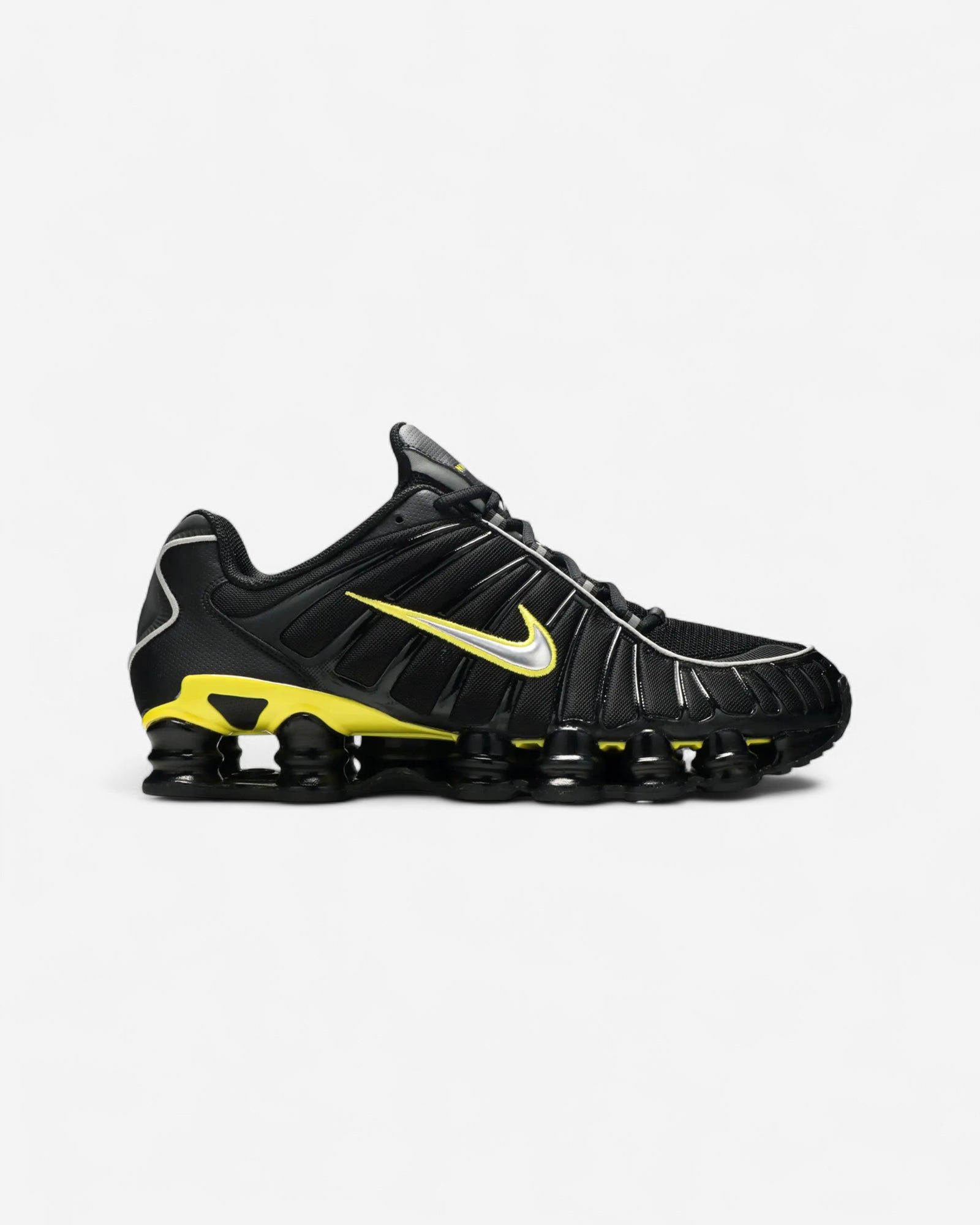 Nike Shox TL Black Dynamic Yellow Metallic Silver
