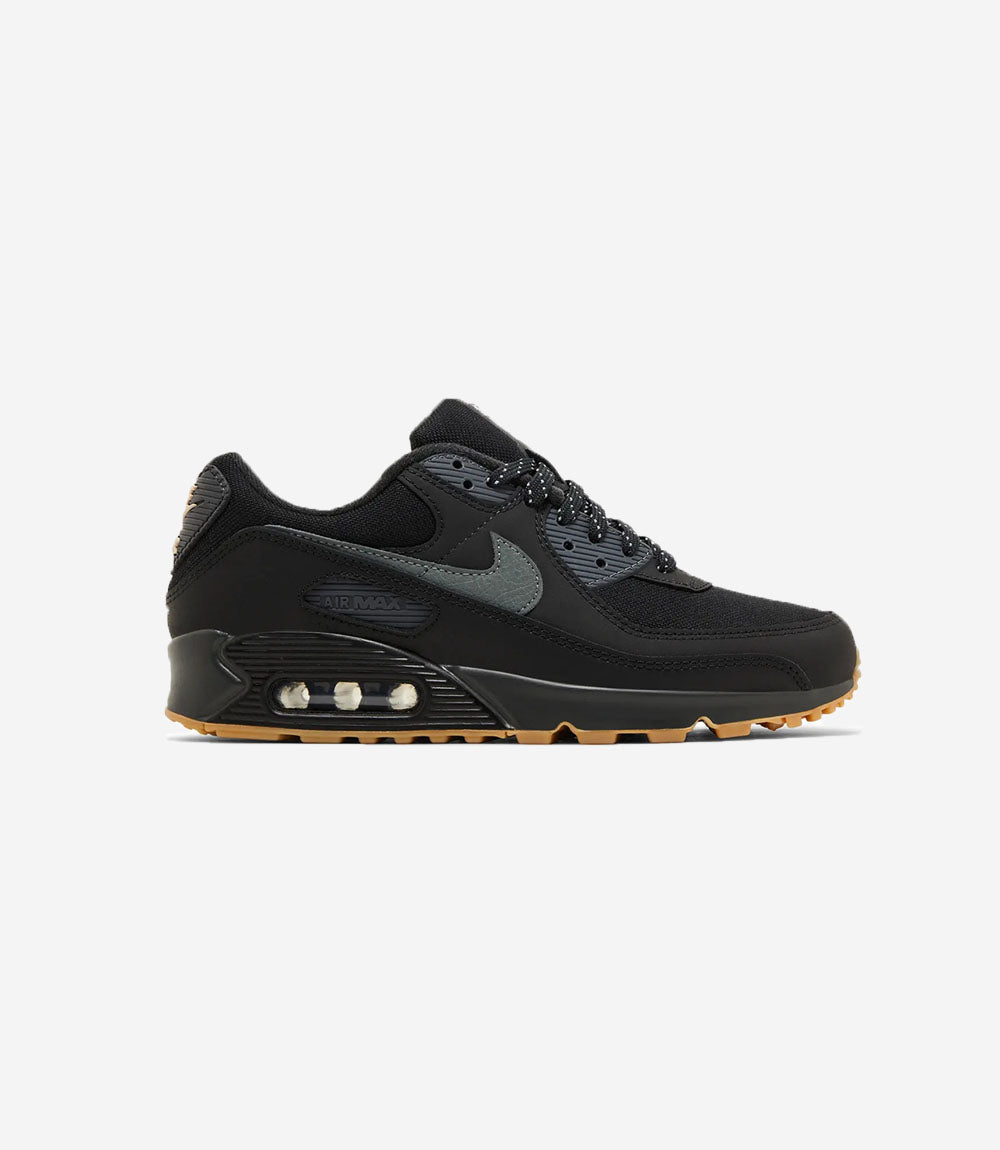 Nike Air Max 90 Black Smoke Grey Gum Reflective