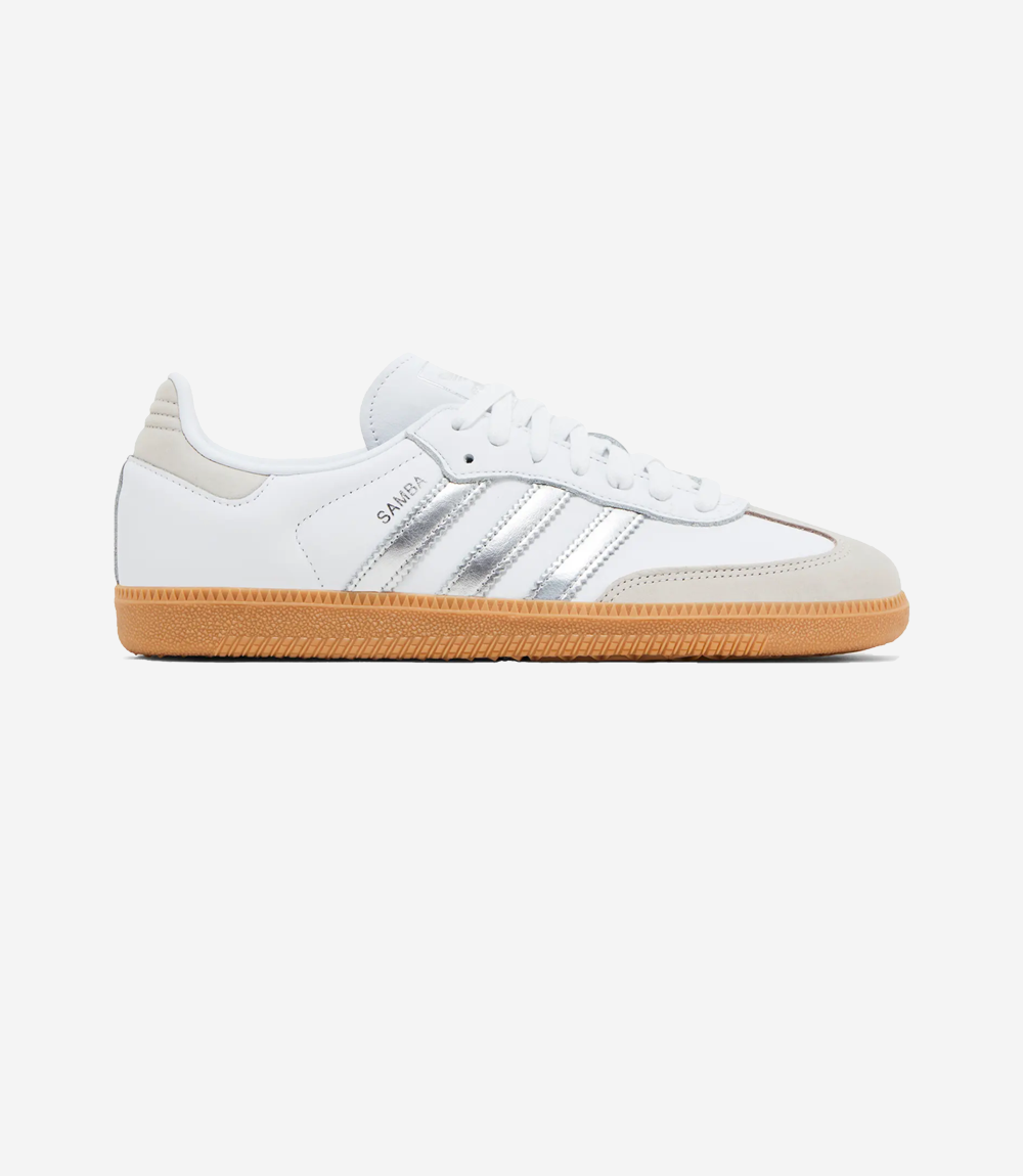 adidas Samba OG White Silver Metallic Grey (Womens)