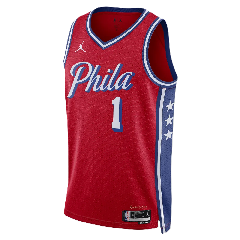 Nike Harden Philadelphia 76ers NBA Statement Jersey Red