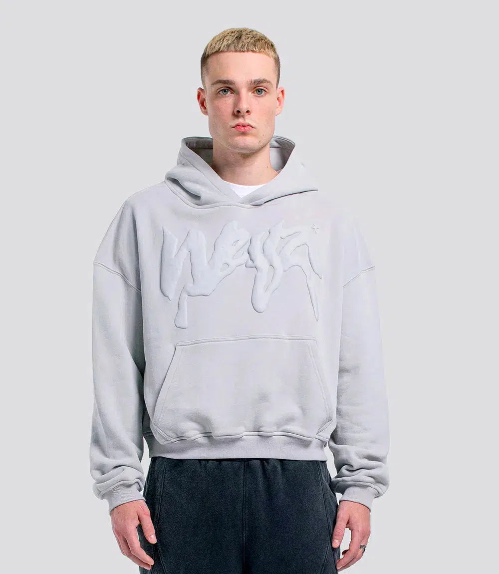Hoodie Boxy &quot;Puffy&quot; Weyz - Gris clair