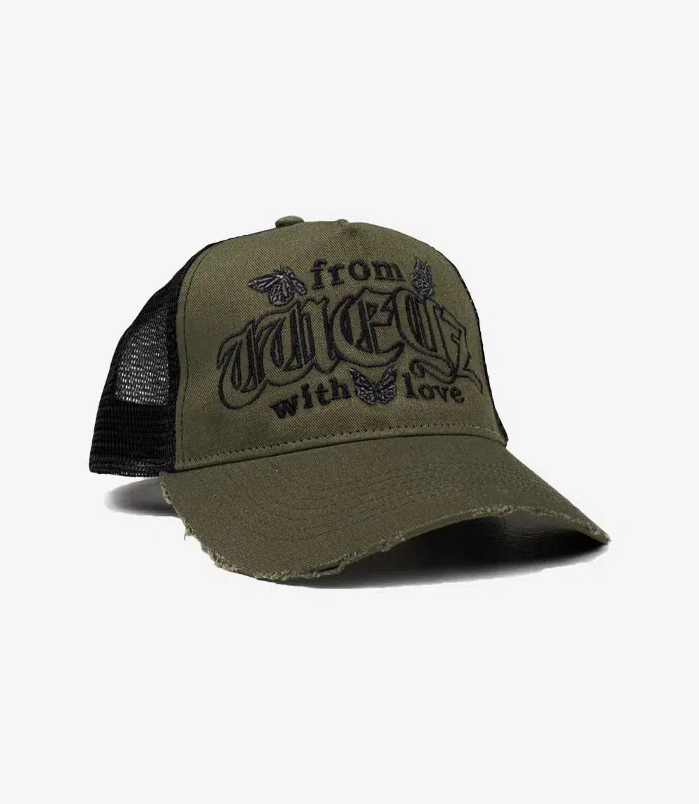Trucker caps &quot;From Weyz with Love&quot; - Black/Khaki Green-WEYZ-wathe