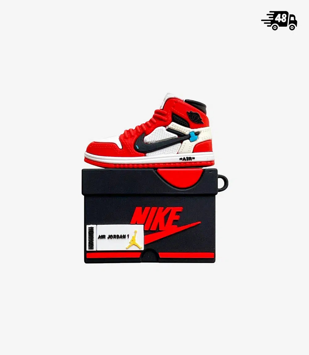 Coque Sneakers Jordan 1 high Chicago Off White pour Airpods