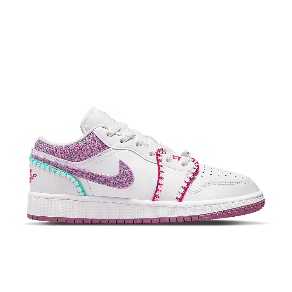 basket-sneakers-AIR JORDAN-Jordan 1 Low White Light Bordeaux (GS)-