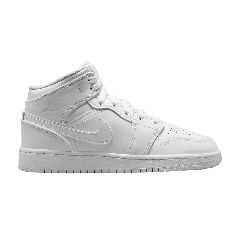 basket-sneakers-AIR JORDAN-Jordan 1 Mid Triple White (2023) (GS)-