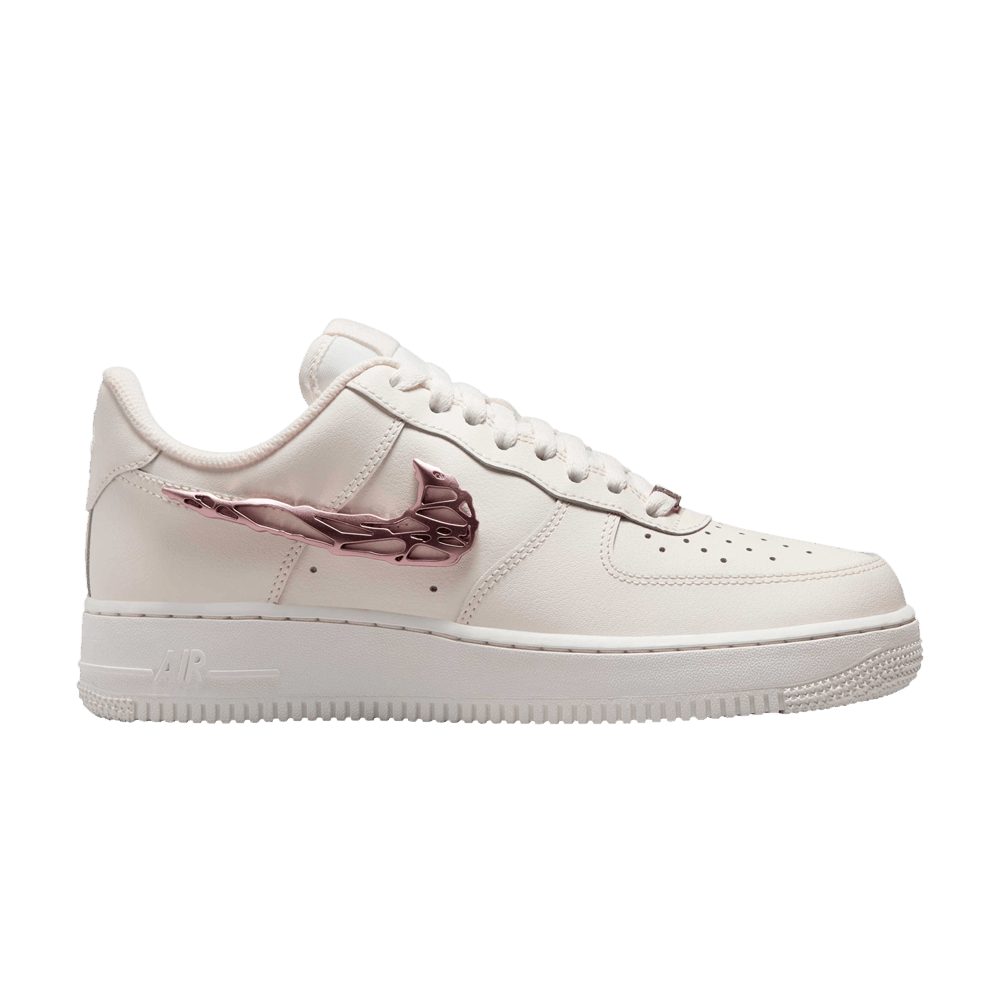 basket-sneakers-NIKE-Nike Air Force 1 Low Liquid Metal Swoosh Metallic Rose Gold (Women's)-
